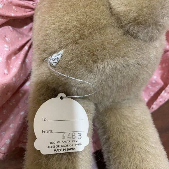 Vintage 1980's Exclusively Made In Japan Charm Co Plush Momma Bunny With Babies - Picture 8 of 9